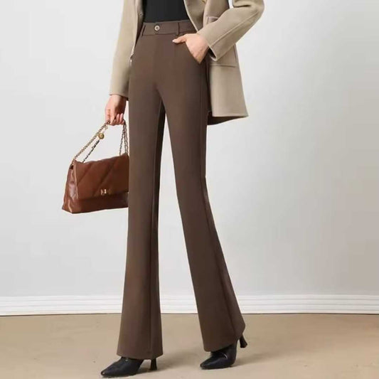 NEUBEA™ Pantalons Droits Micro-Pull Coréens à Taille Haute.