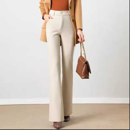 NEUBEA™ Pantalons Droits Micro-Pull Coréens à Taille Haute.